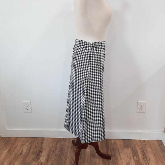 Vtg 60s black & white gingham midi skirt - Handmade - Picture 3 of 8